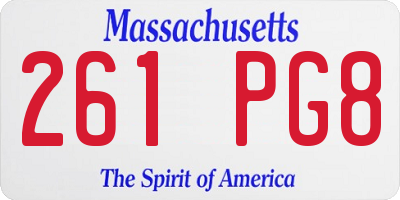 MA license plate 261PG8