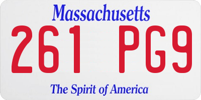 MA license plate 261PG9