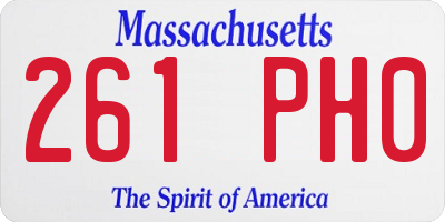 MA license plate 261PH0