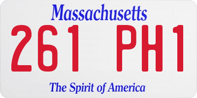 MA license plate 261PH1