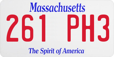 MA license plate 261PH3