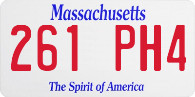 MA license plate 261PH4
