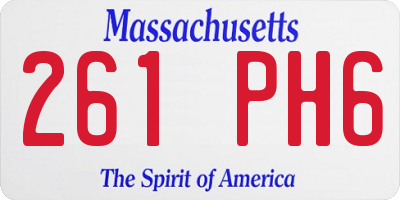 MA license plate 261PH6