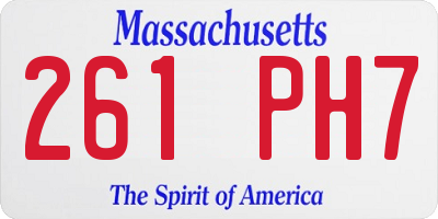 MA license plate 261PH7