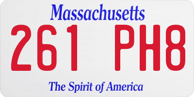MA license plate 261PH8
