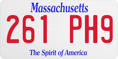 MA license plate 261PH9
