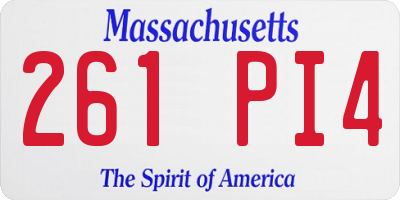 MA license plate 261PI4