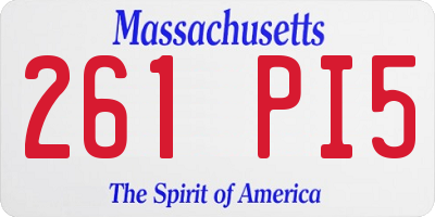 MA license plate 261PI5