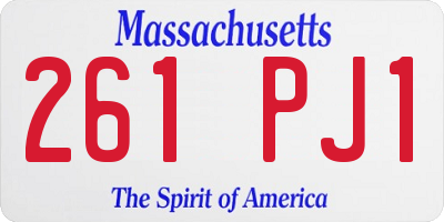 MA license plate 261PJ1