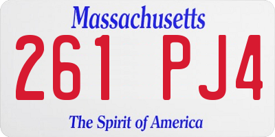 MA license plate 261PJ4