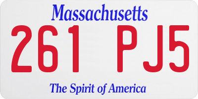 MA license plate 261PJ5
