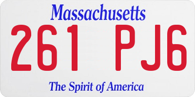 MA license plate 261PJ6