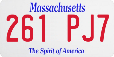 MA license plate 261PJ7