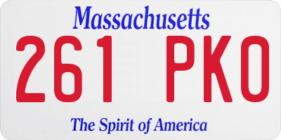 MA license plate 261PK0