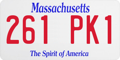 MA license plate 261PK1