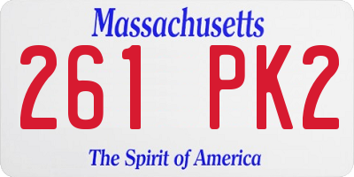 MA license plate 261PK2