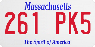 MA license plate 261PK5