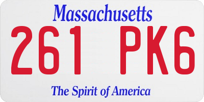 MA license plate 261PK6