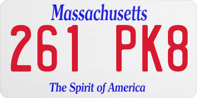 MA license plate 261PK8