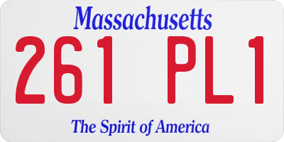 MA license plate 261PL1