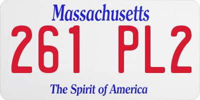 MA license plate 261PL2