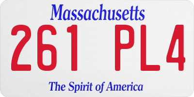 MA license plate 261PL4