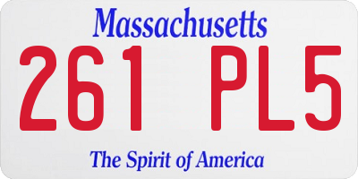 MA license plate 261PL5