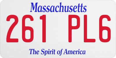 MA license plate 261PL6