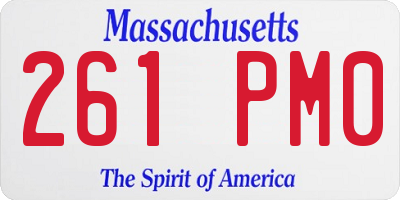 MA license plate 261PM0