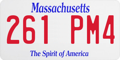 MA license plate 261PM4