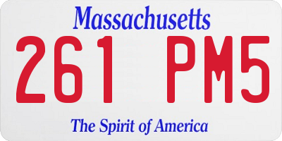 MA license plate 261PM5