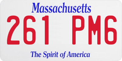 MA license plate 261PM6