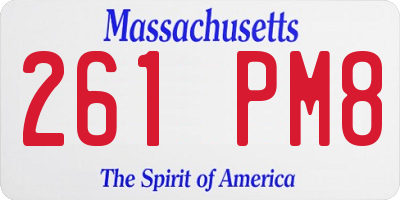 MA license plate 261PM8