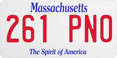 MA license plate 261PN0
