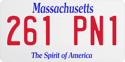 MA license plate 261PN1