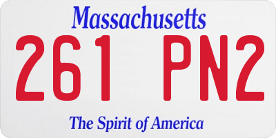 MA license plate 261PN2