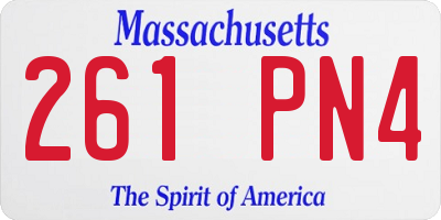 MA license plate 261PN4