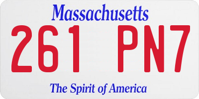 MA license plate 261PN7