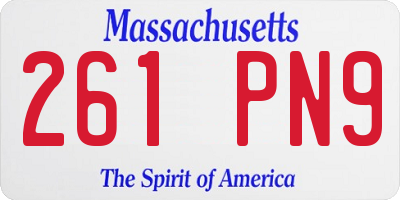 MA license plate 261PN9