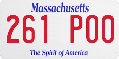 MA license plate 261PO0