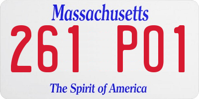 MA license plate 261PO1