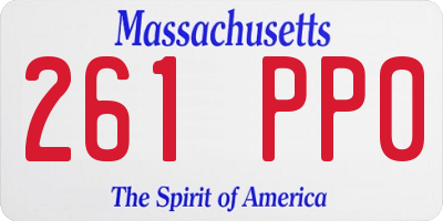 MA license plate 261PP0