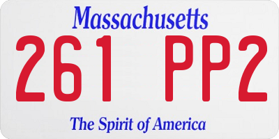 MA license plate 261PP2