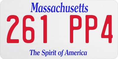 MA license plate 261PP4