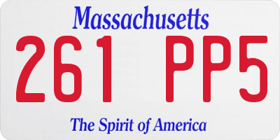 MA license plate 261PP5