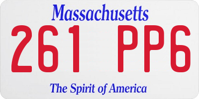 MA license plate 261PP6