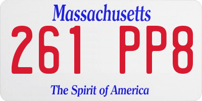 MA license plate 261PP8