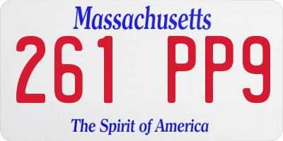 MA license plate 261PP9
