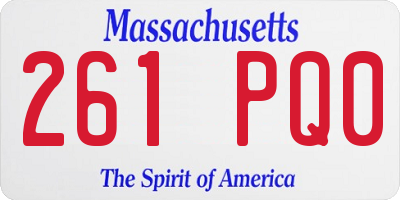 MA license plate 261PQ0