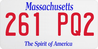 MA license plate 261PQ2